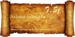Teleky Szibilla névjegykártya